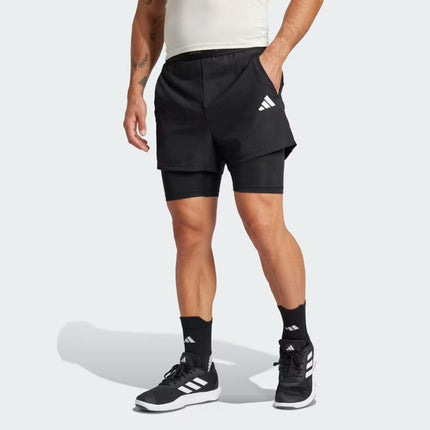 M GYM+ 2-IN-1 SHORTS BLACK - JE5665