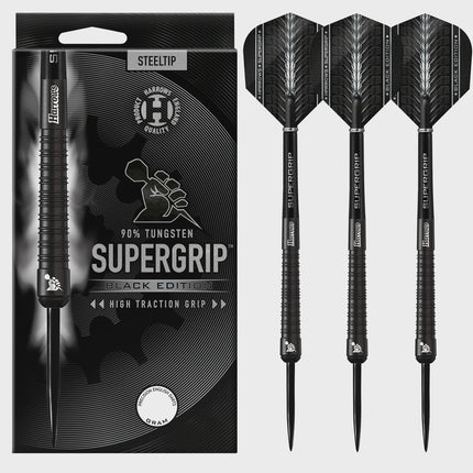 SUPERGRIP 90% BLACK EDITION STEEL TIP DARTS