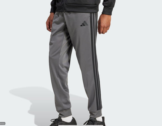 M 3-STRIPES TRICOT REGULAR TAPERED TRACK PANTS - GREY/BLACK -JN2477