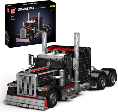 Mould King 10037 Technique US Truck Black Monster Building Brick Model 1797pcs
