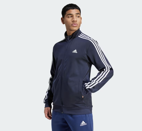 ESSENTIALS WARM-UP 3-STRIPES TRACK TOP - NAVY -H46100
