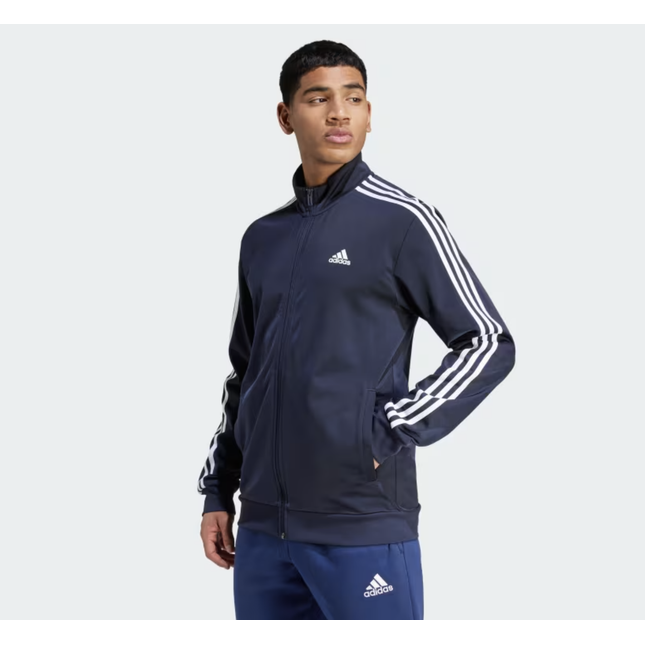 ESSENTIALS WARM-UP 3-STRIPES TRACK TOP - NAVY -H46100