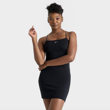 WOMEN'S NIKE SPORTSWEAR CHILL KNIT MINI-RIB CAMI DRESS - FN4157-010