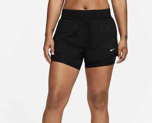 Nike One Women's Dri-FIT Mid-Rise 8cm (approx.) 2-in-1 Shorts - BLACK -DX6012-010