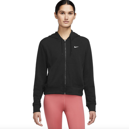 Nike Dri-FIT One Full-Zip French Terry Hoodie Women - black/white FB5198-010