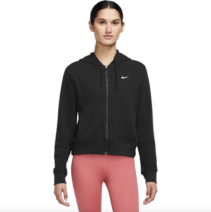Nike Dri-FIT One Full-Zip French Terry Hoodie Women - black/white FB5198-010