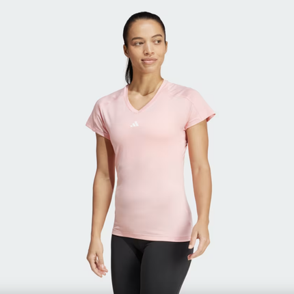 AEROREADY Train Essentials Minimal Branding V-Neck Tee - PINK -IX1002