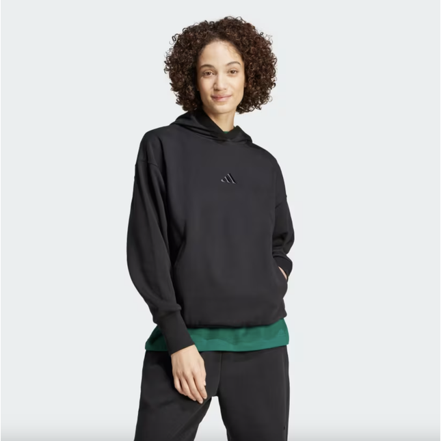 W ALL SZN Fleece Loose Hoodie - BLACK - IW1025
