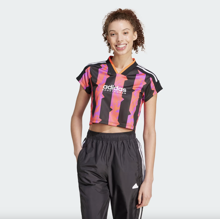 W Tiro Cut 3-Stripes Print Baby Tee - PINK.BLACK - IX3517
