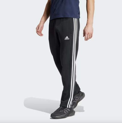 M Essentials 3-Stripes Open Hem Fleece Pants - BACK/WHITE -IB4039