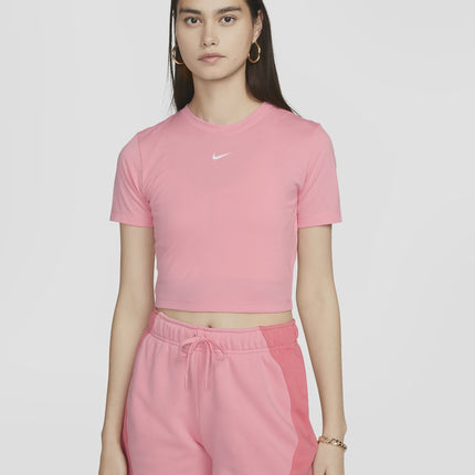W NSW TEE ESSNTL SLIM CROP TEE - CORAL CHALK - FB2873-611