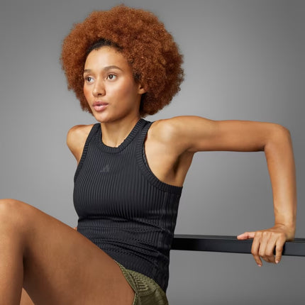 W ALL GYM SEASONAL RIB TIGHT FIT TONAL 3-STRIPES TANK TOP - IW8161