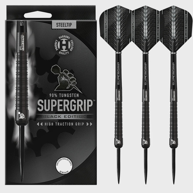 SUPERGRIP 90% BLACK EDITION STEEL TIP DARTS