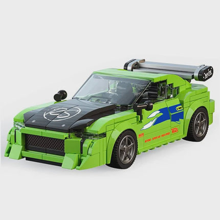 MOULD KING 27033 Green Model Sports Car + Display Case