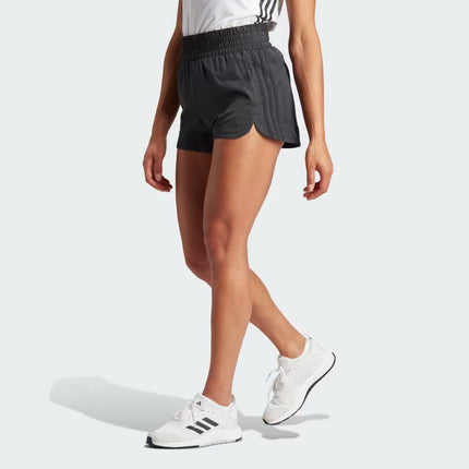 W PACER TRAINING 3-STRIPES WOVEN HIGH-RISE SHORTS - BLACK - IS2178