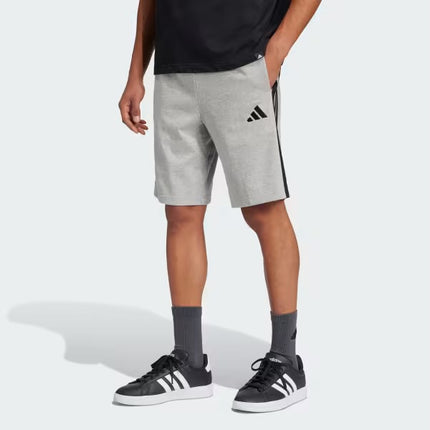 M ESSENTIAL 3-STRIPES SINGLE JERSEY SHORTS 10-INCH - GREY/BLACK - JE6411