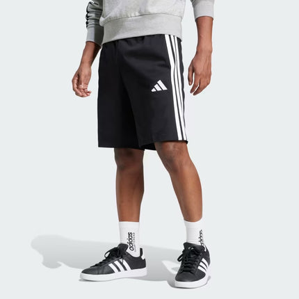 M ESSENTIAL 3-STRIPES SINGLE JERSEY SHORTS 10-INCH - BLACK/WHITE - JE6405