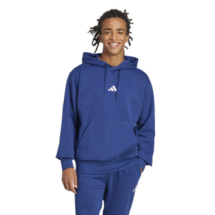 Essentials Feelcozy Fleece Hoodie dark blue white - JE3810