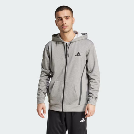 Adidas Sport Performance Gray Training JC5697 Full Zip Hoodie - JC5697