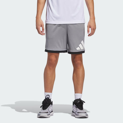 ADIDAS BASKETBALL BADGE OF SPORT 9” SHORTS GREY - JN4730
