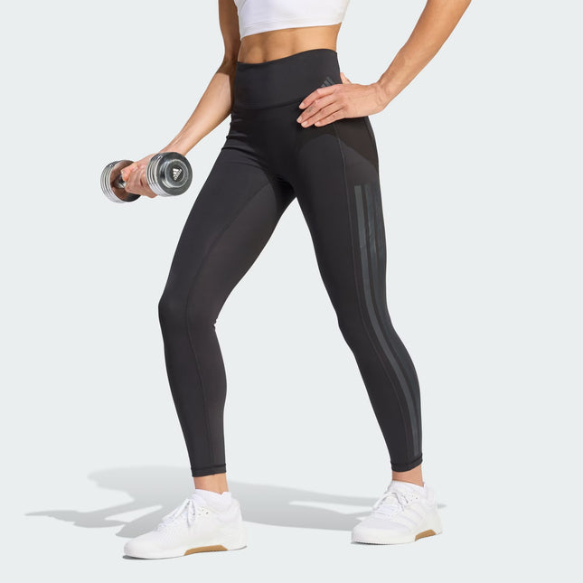 W OPTIME W WORKOUT 3-STRIPES 7/8 LEGGINGS - BLACK - JZ1060