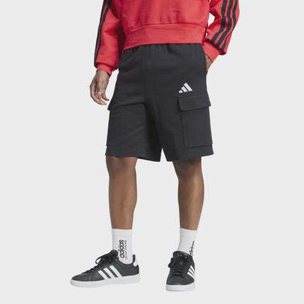 M Essentials Feel Cozy French Terry Cargo Shorts - BLACK - JE6291