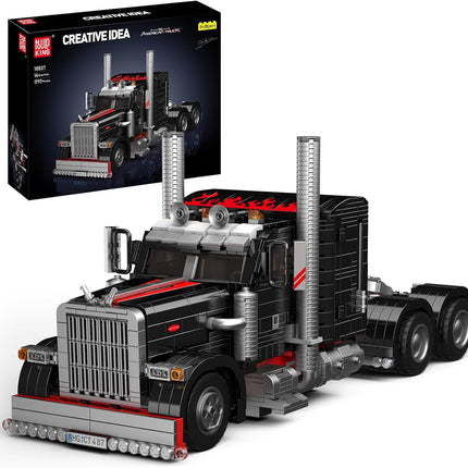 Mould King 10037 Technique US Truck Black Monster Building Brick Model 1797pcs