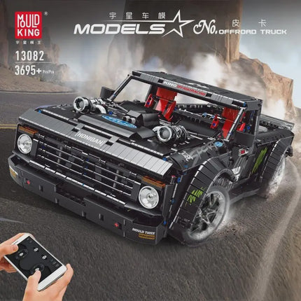 Mould King Offroad Muscle Truck 3695/pcs Remote Control RC Car Brick Model 13082