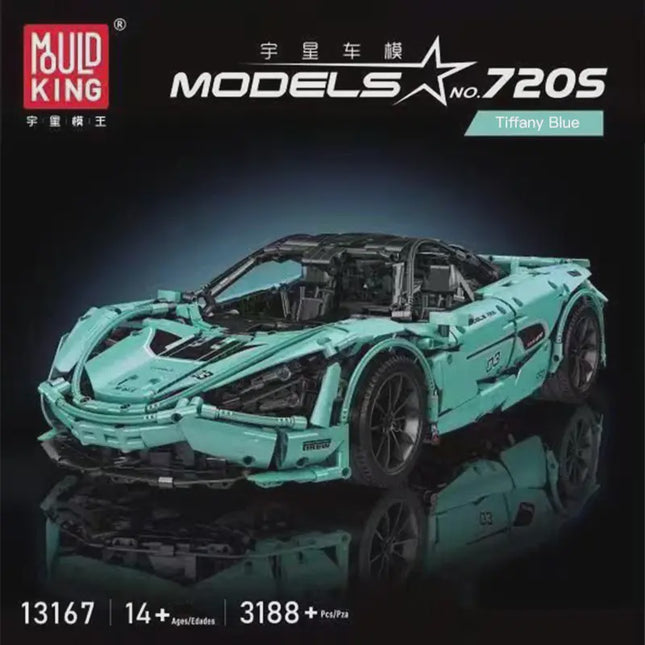 Mould King Blue 3188/pcs Static Supercar Brick Model Car 13167