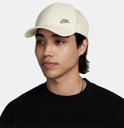 NIKE DRI-FIT CLUB STRUCTURED METAL LOGO STRAPBACK HAT - COCONUT - FB5371-113