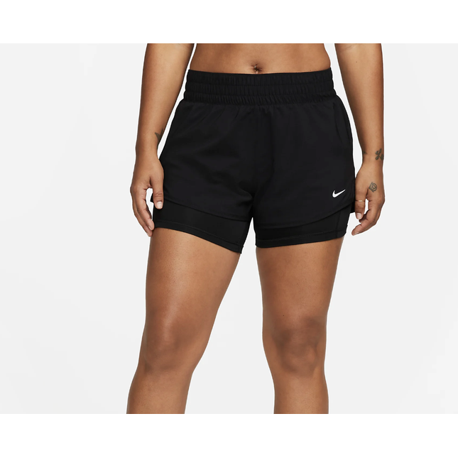 Nike One Women's Dri-FIT Mid-Rise 8cm (approx.) 2-in-1 Shorts - BLACK -DX6012-010