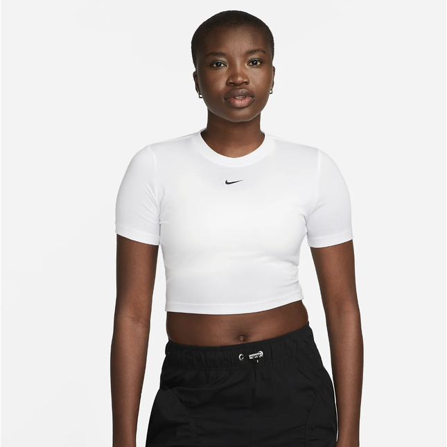 Women's Nike Sportswear Essential Slim-Fit Crop T-Shirt - WHITE - FB2873-100