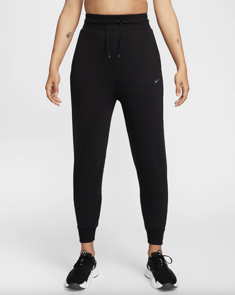 Nike Dri-FIT One Women's High-Waisted 7/8 French Terry Joggers BLACK - FB5434-010