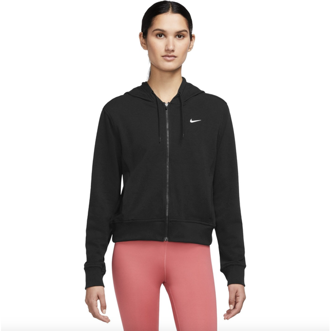 Nike Dri-FIT One Full-Zip French Terry Hoodie Women - black/white FB5198-010