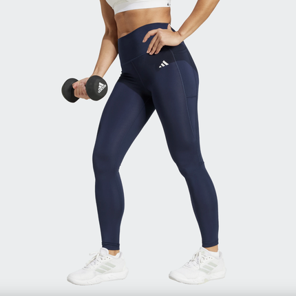 Adidas Optime Essentials Stash Pocket Leggings  - NAVY - JF1443