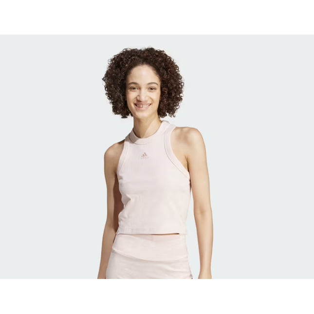 Lounge Ribbed Crop Tank Top -PINK - IY6735