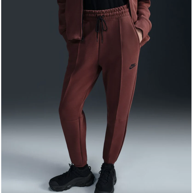 Nike Sportswear Tech Fleece Women's Mid-Rise Joggers - RED SEPIA - FB8330-218