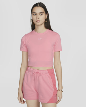 W NSW TEE ESSNTL SLIM CROP TEE - CORAL CHALK - FB2873-611