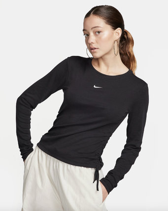 Women's Ribbed Long-Sleeve Mod Crop Top - FB8717-010