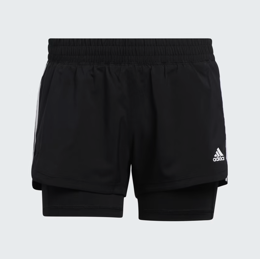 PACER 3 STRIPES WOVEN TWO IN ONE SHORTS GL7686 The Pro Shop Ltd Bda