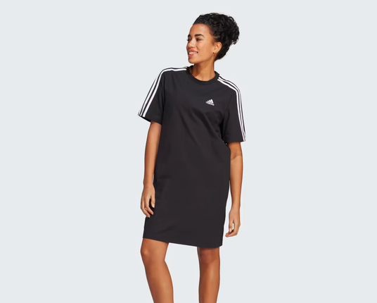 ESSENTIALS 3-STRIPES SINGLE JERSEY BOYFRIEND TEE DRESS - HR4923