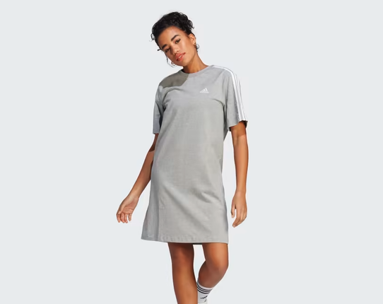 ESSENTIALS 3-STRIPES SINGLE JERSEY BOYFRIEND TEE DRESS - HR4924