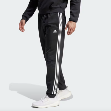 M ESSENTIALS WARM-UP TAPERED 3-STRIPES TRACK PANTS- BLACK -H46105