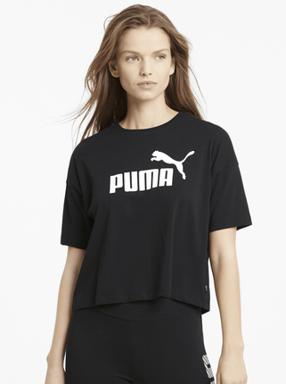 Essentials Logo Cropped Tee Women BLACK  - 586866 01