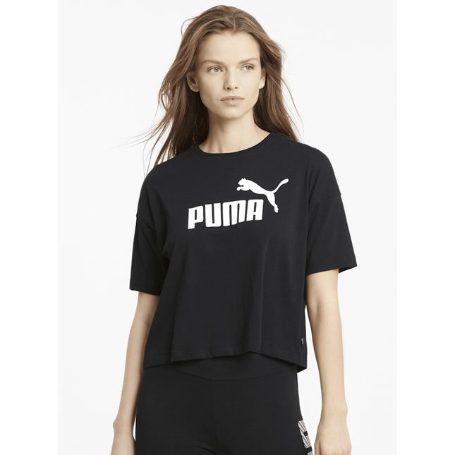 Essentials Logo Cropped Tee Women BLACK  - 586866 01